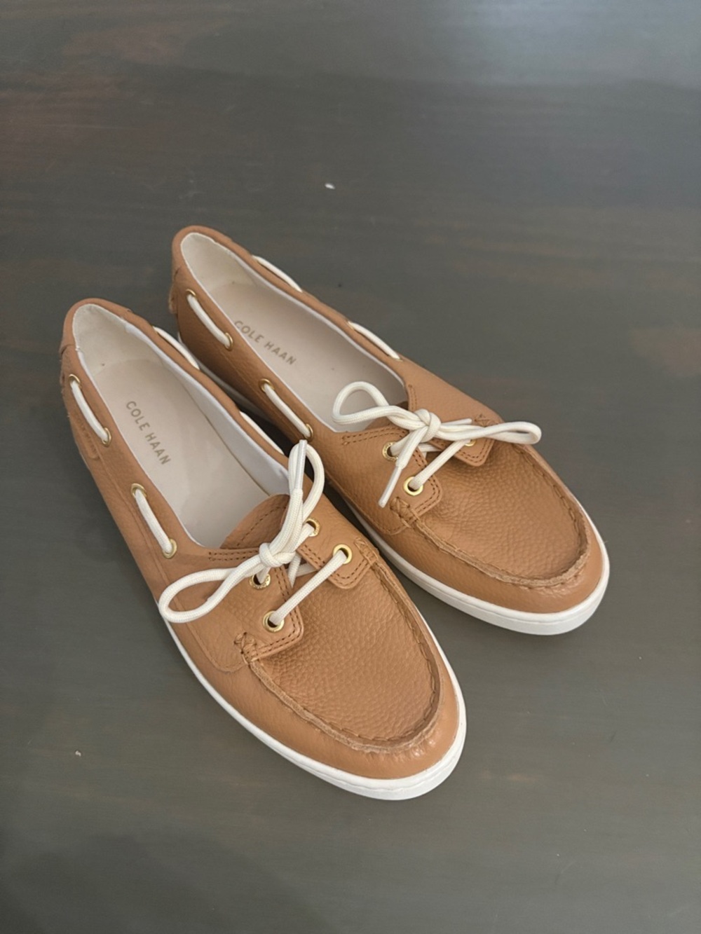 Cole Haan Women's Tan Leather Boat Shoes